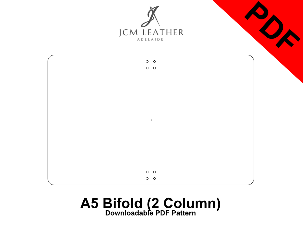 A5 Bifold Journal PDF Pattern (2 Vertical Columns) – JCM Leather
