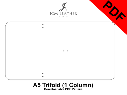 A5 Trifold Journal PDF Pattern (1 Vertical Column)